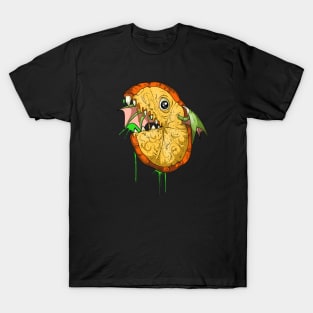 Scary Fish Food Pizza T-Shirt